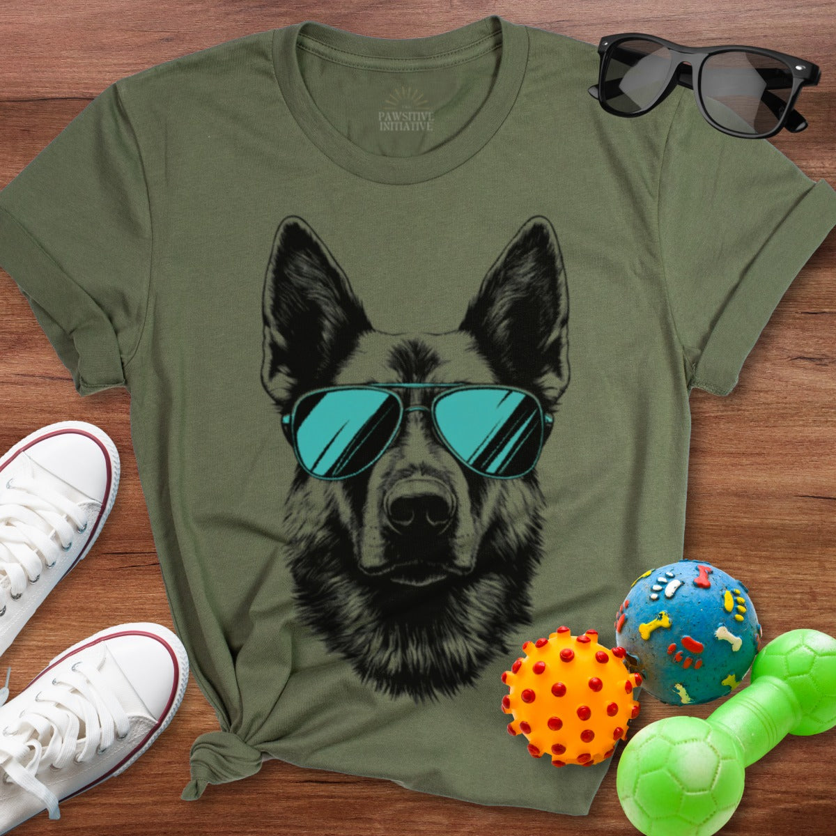 Cool German Shepherd with Sunglasses T-Shirt product type