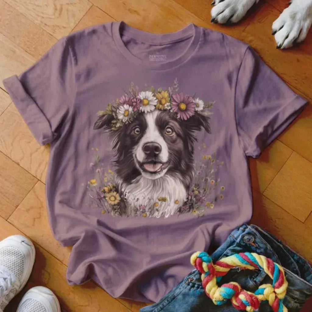 Border Collie Flower Crown Shirt - The Pawsitive Initiative