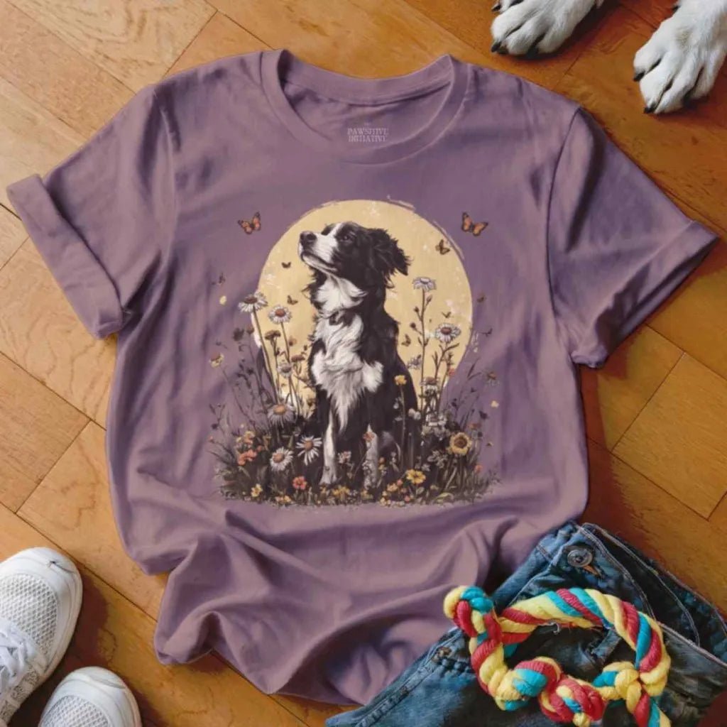 Border Collie Flower Field Shirt - The Pawsitive Initiative