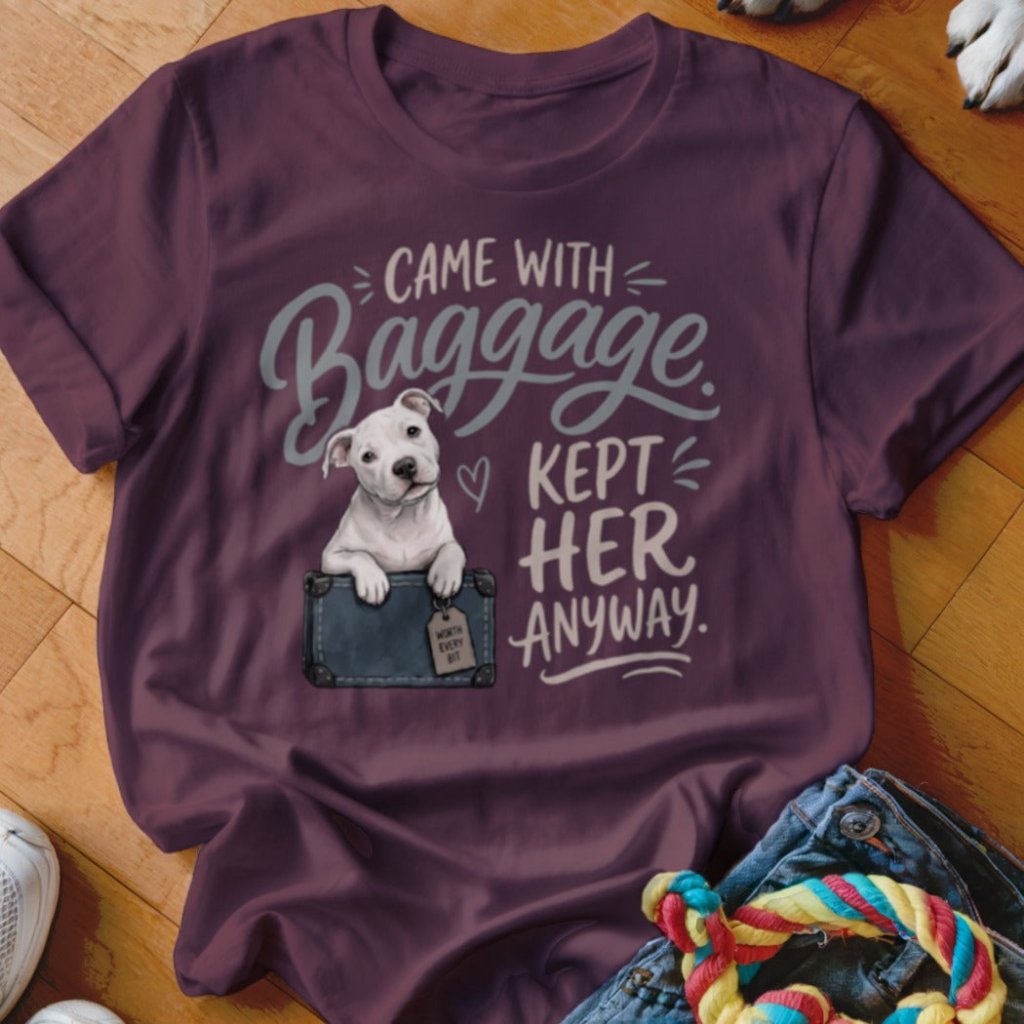 Came With Baggage White Pittie Shirt - The Pawsitive Initiative