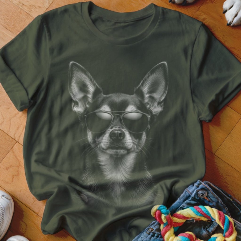 Chihuahua in Aviators Shirt - The Pawsitive Initiative