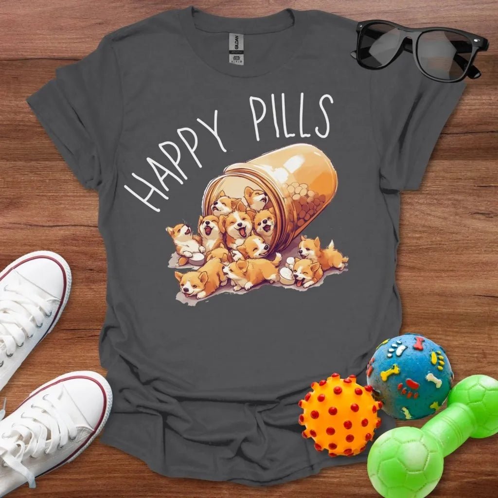 Corgi Happy Pills Shirt - The Pawsitive Initiative