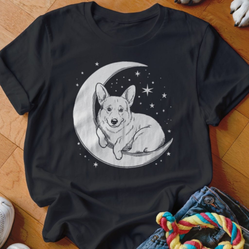 Corgi on the Moon Shirt - The Pawsitive Initiative