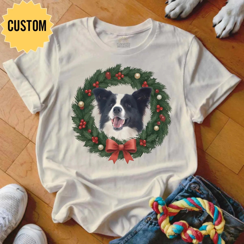 Custom Christmas Wreath Shirt - The Pawsitive Initiative