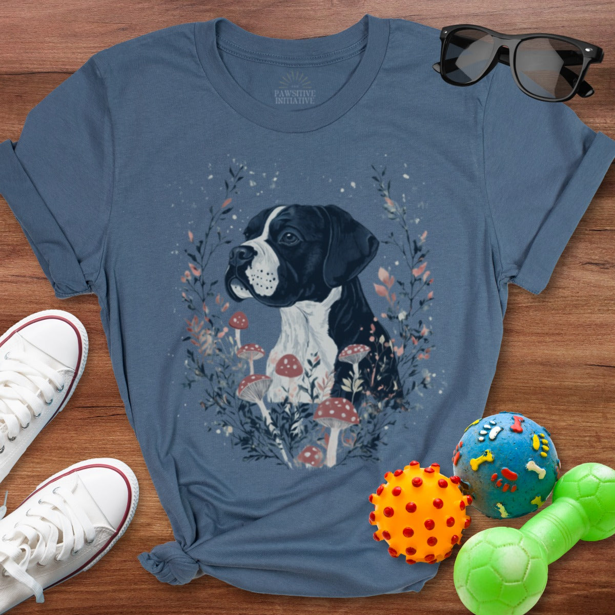 Vintage Boxer Dog Illustration Graphic Tee product