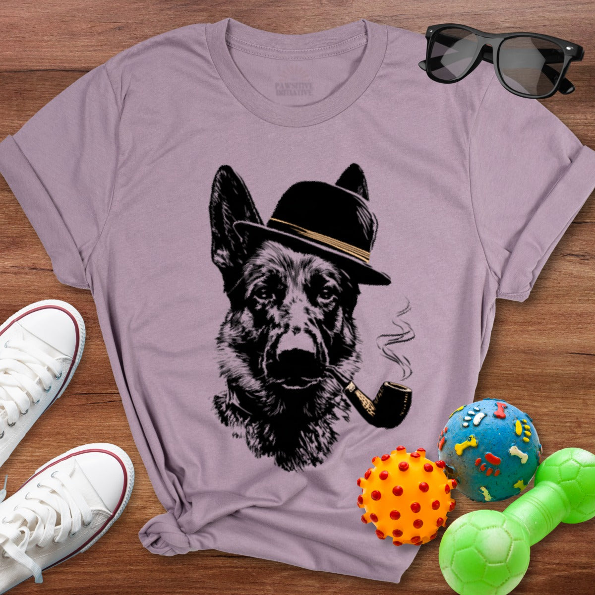 Cool Dog with Hat and Pipe Graphic T-shirt product