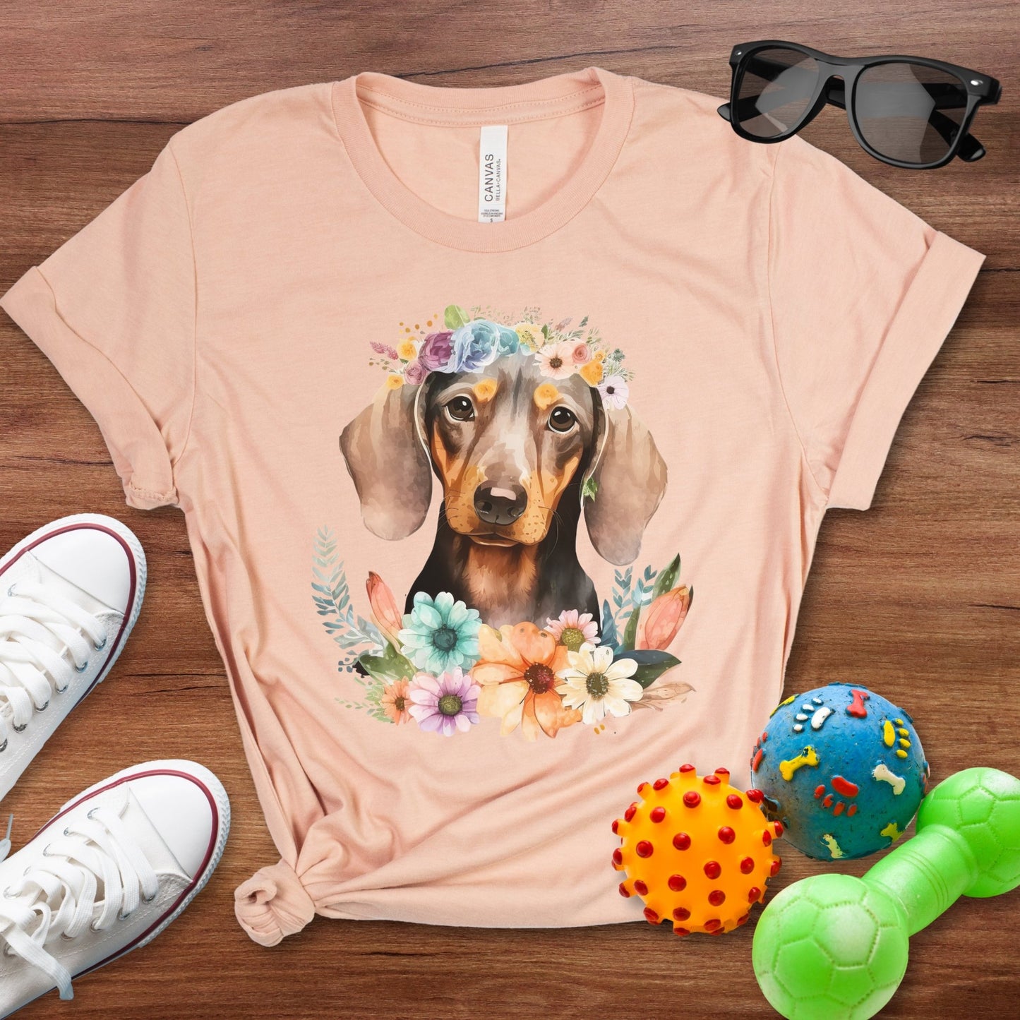 Floral Doxie Shirt - The Pawsitive Initiative