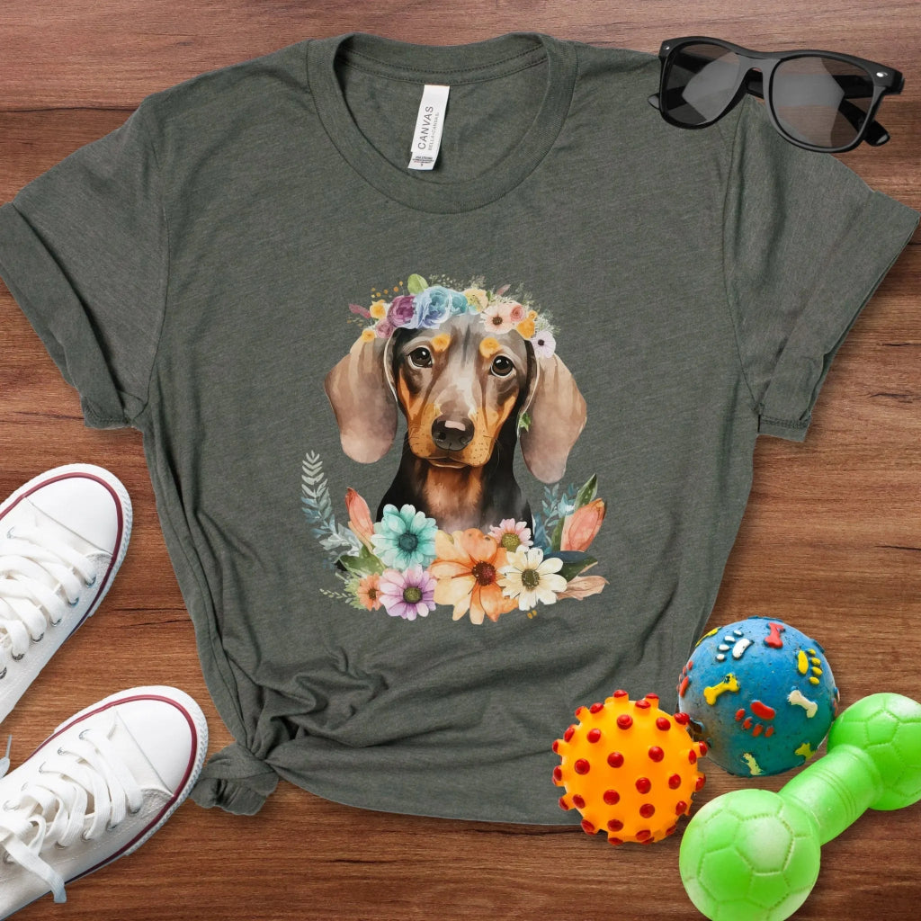 Floral Doxie Shirt - The Pawsitive Initiative