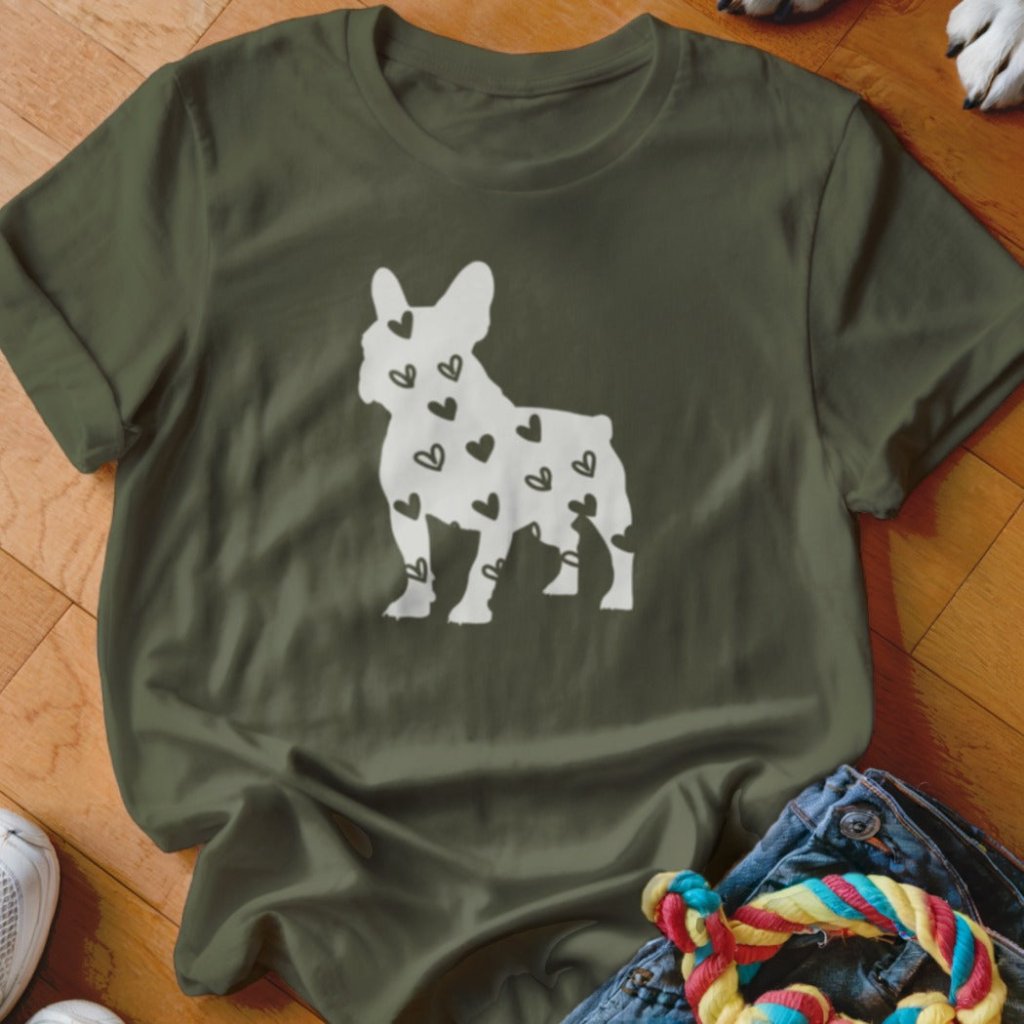 Frenchie Hearts Shirt - The Pawsitive Initiative