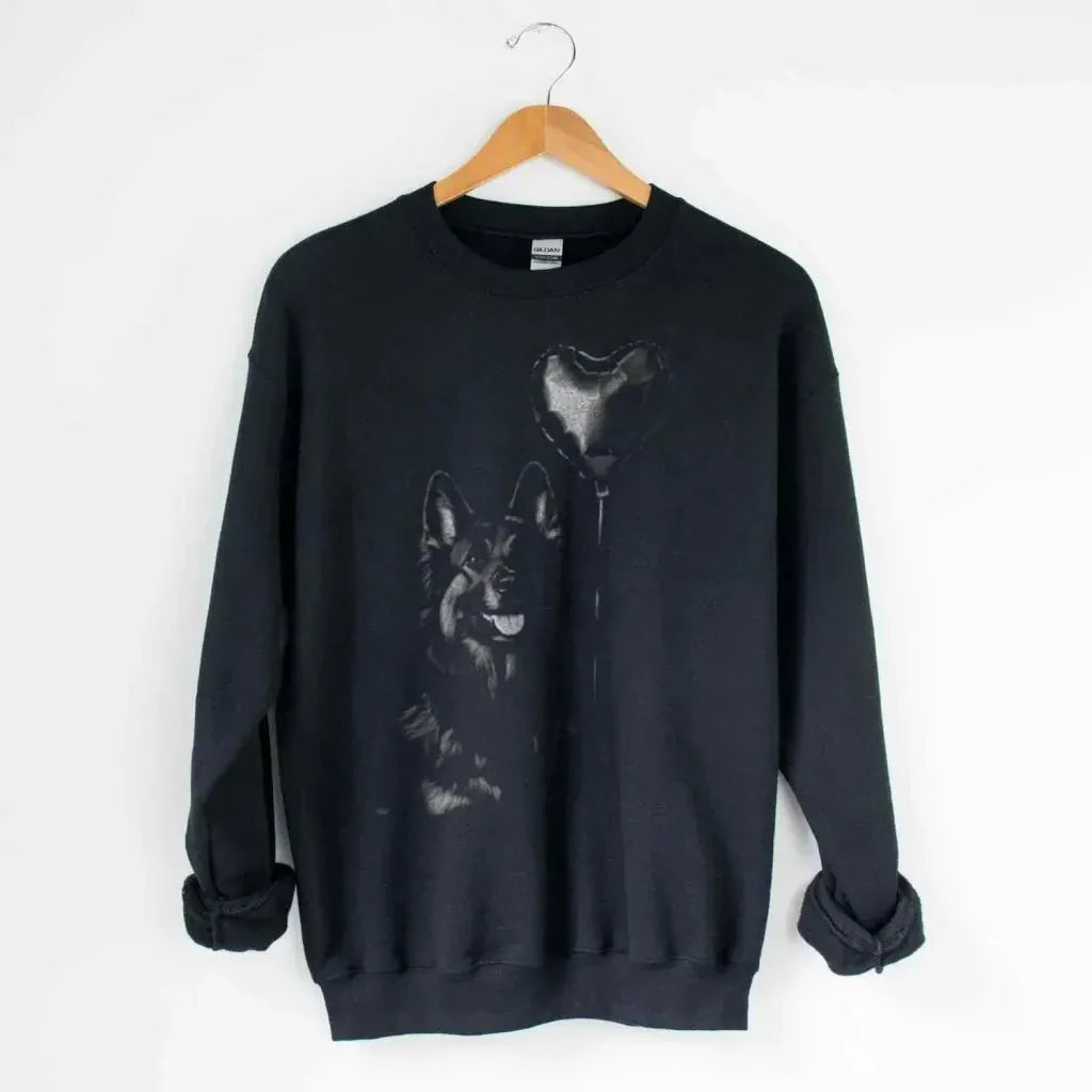 Heart Balloon Shepherd Silhouette Sweatshirt - The Pawsitive Initiative