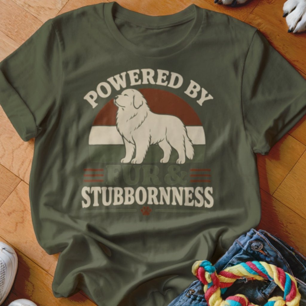 Powered by Fur & Stubbornness Shirt - The Pawsitive Initiative
