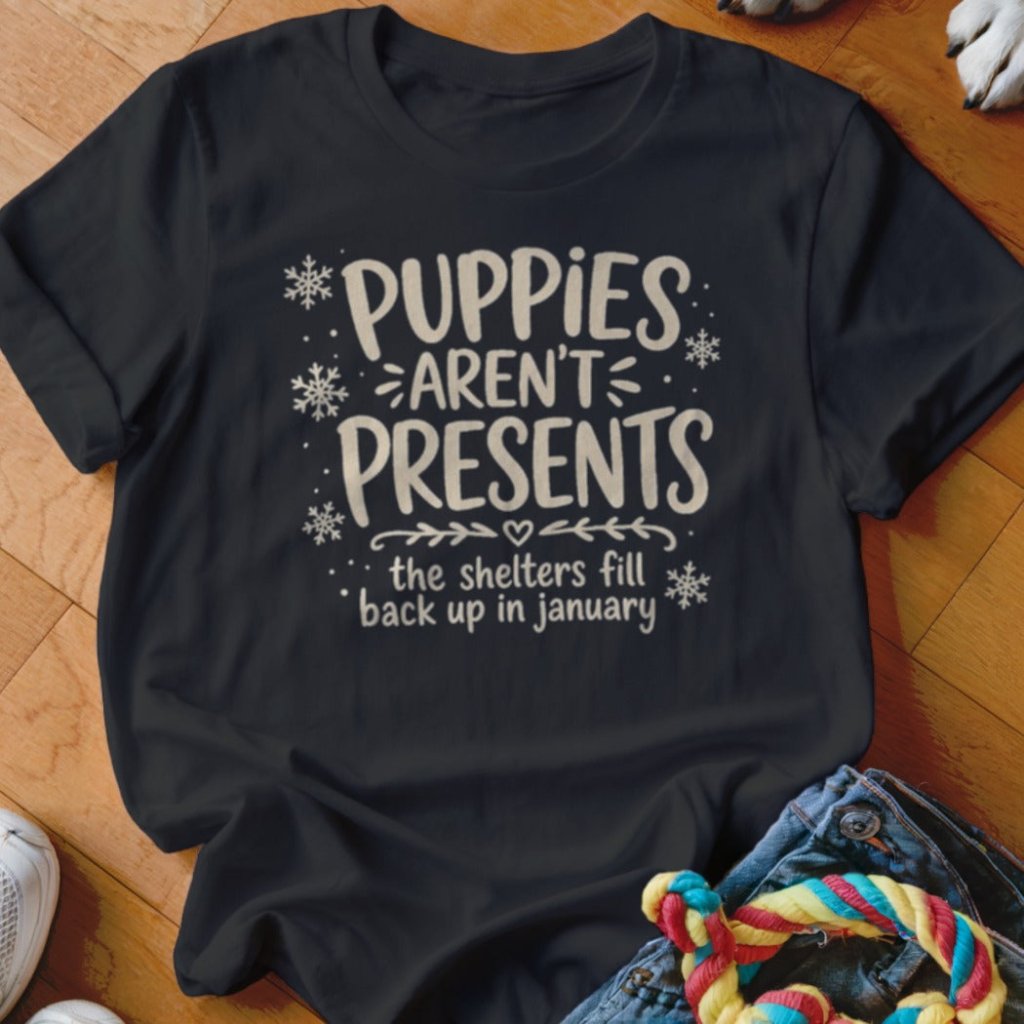 Puppies Aren't Presents Shirt - The Pawsitive Initiative