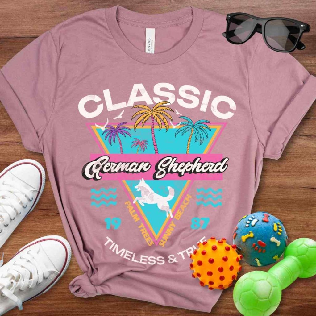 Retro Tropical GSD Shirt - The Pawsitive Initiative