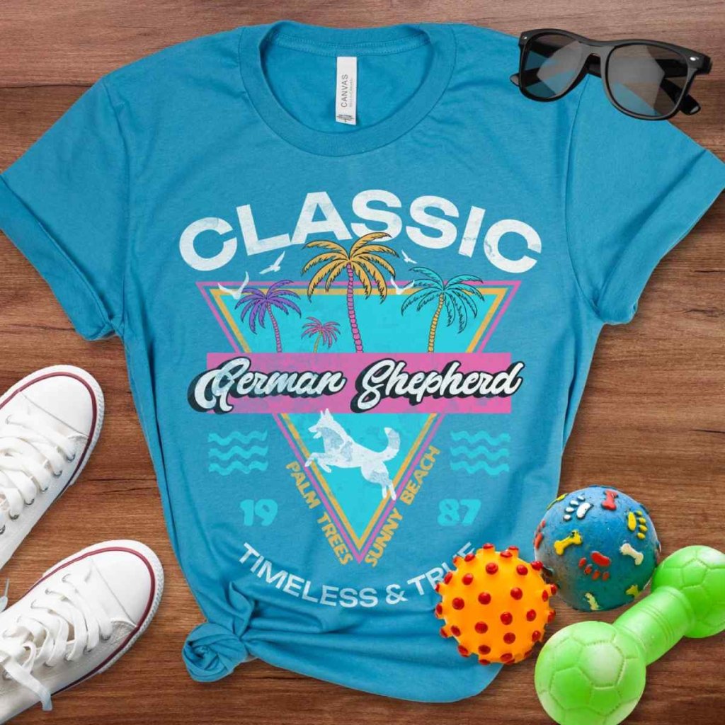 Retro Tropical GSD Shirt - The Pawsitive Initiative
