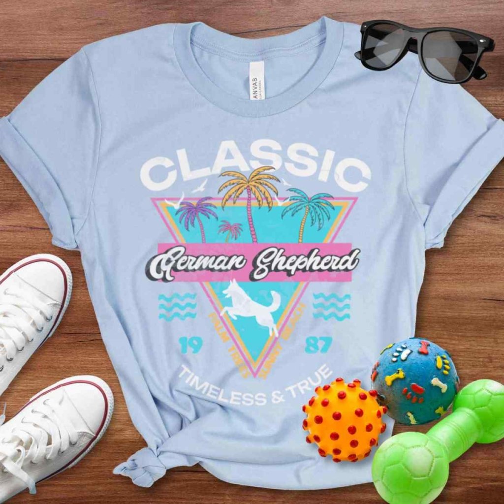 Retro Tropical GSD Shirt - The Pawsitive Initiative