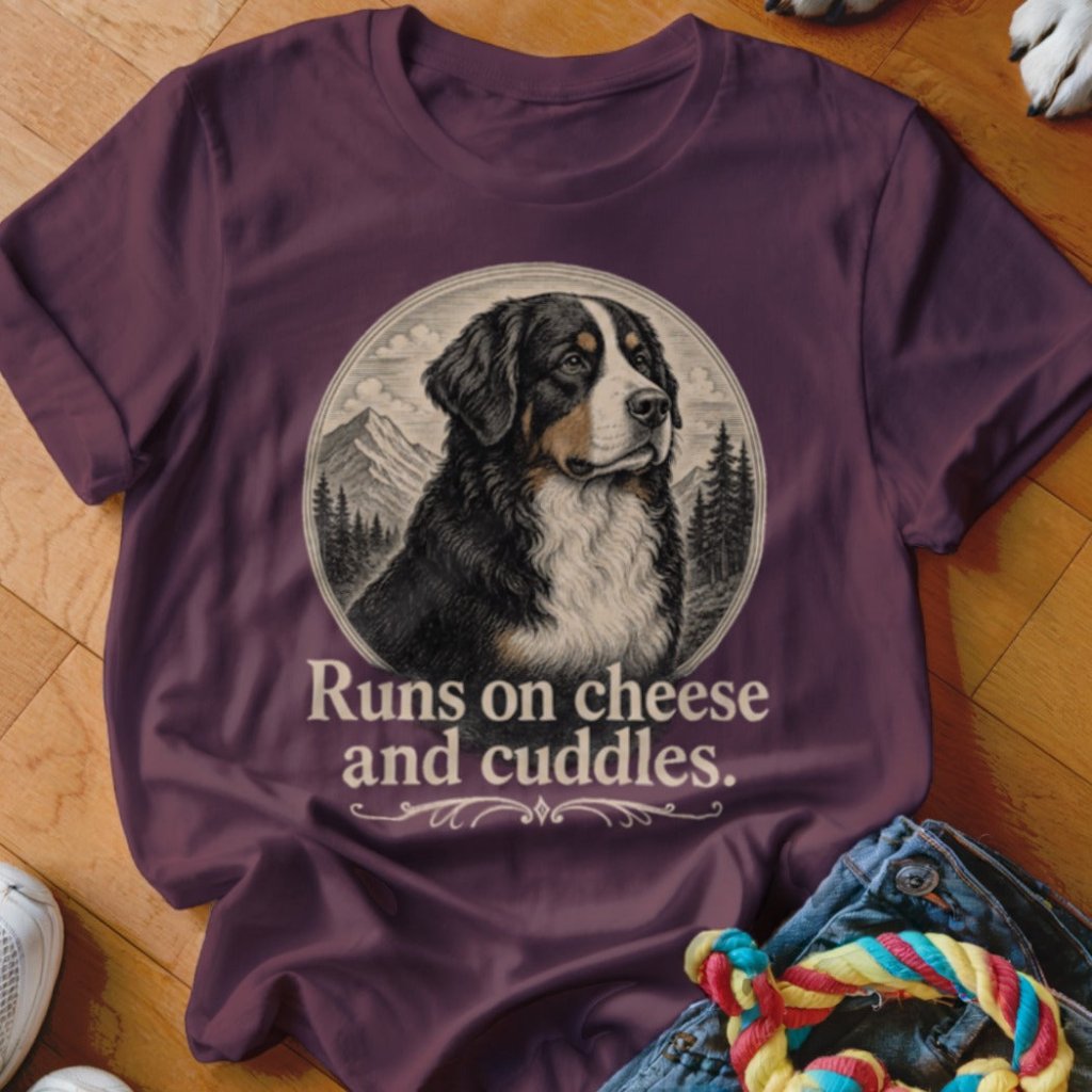 Runs on Cheese and Cuddles Shirt - The Pawsitive Initiative
