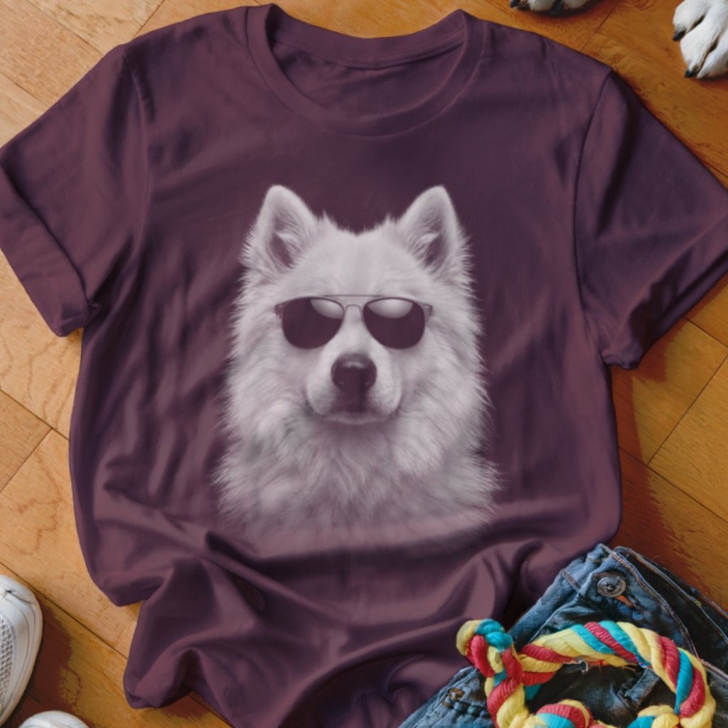 Samoyed in Aviators Shirt - The Pawsitive Initiative