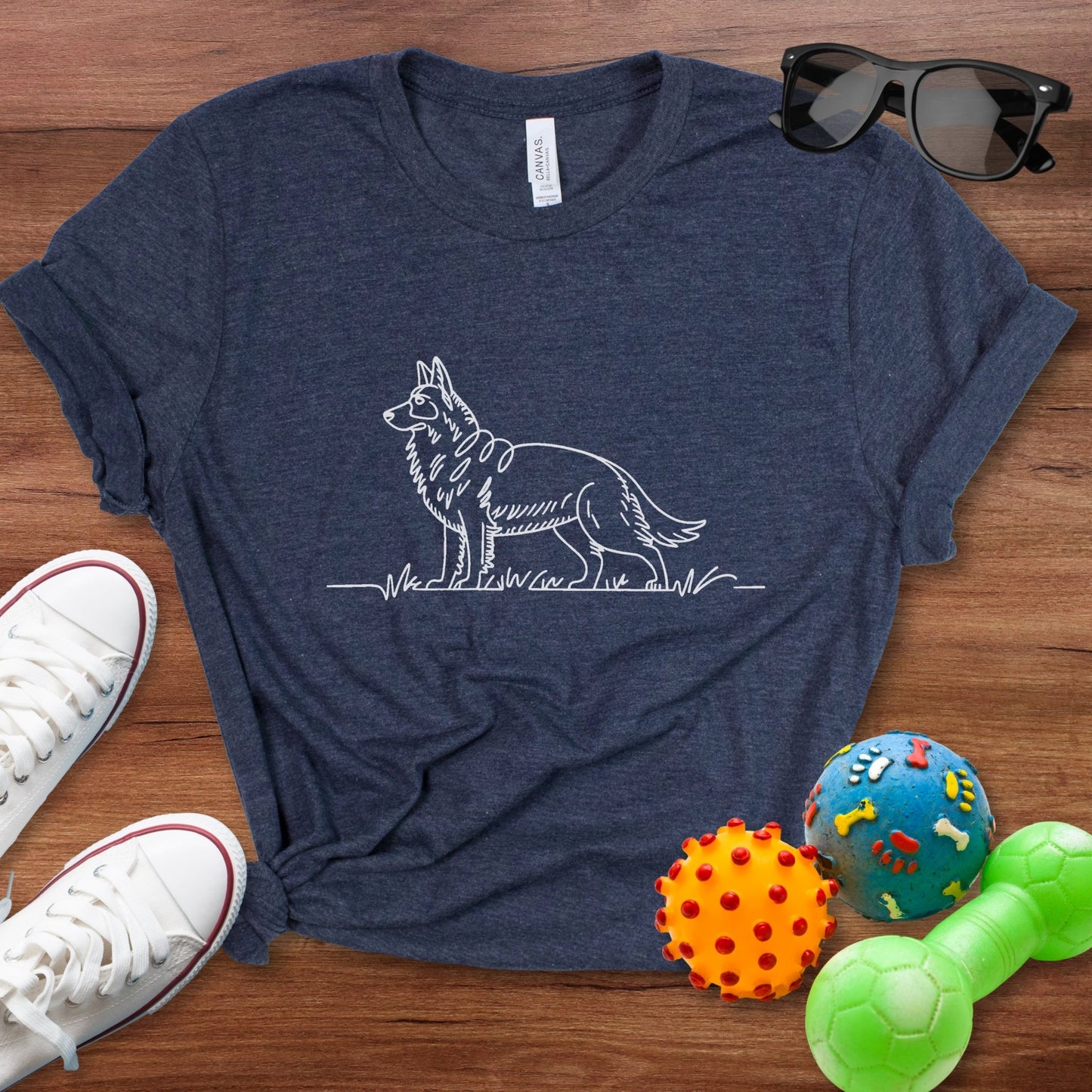 Shepherd Line Art Shirt - The Pawsitive Initiative