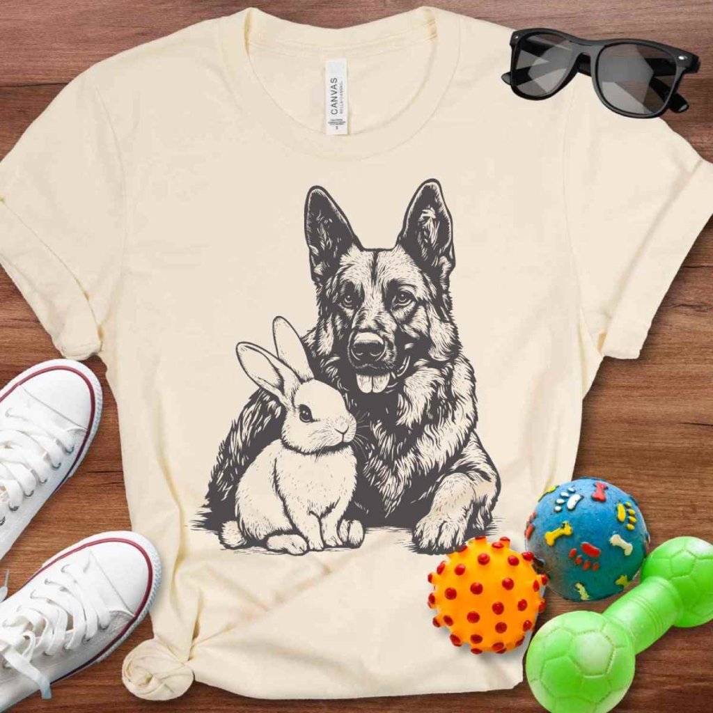 Shepherd & Rabbit Shirt - The Pawsitive Initiative