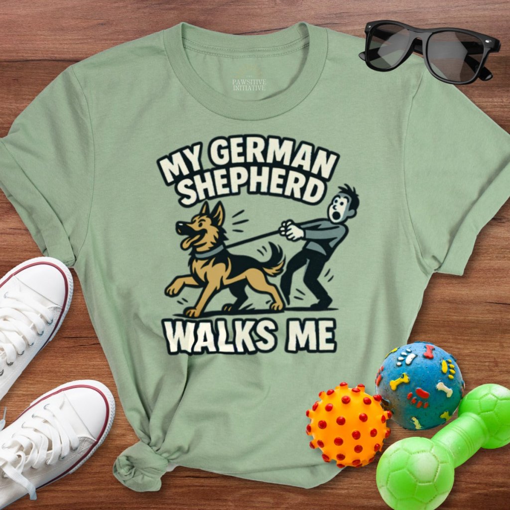 Shepherd Walks Me Shirt - The Pawsitive Initiative