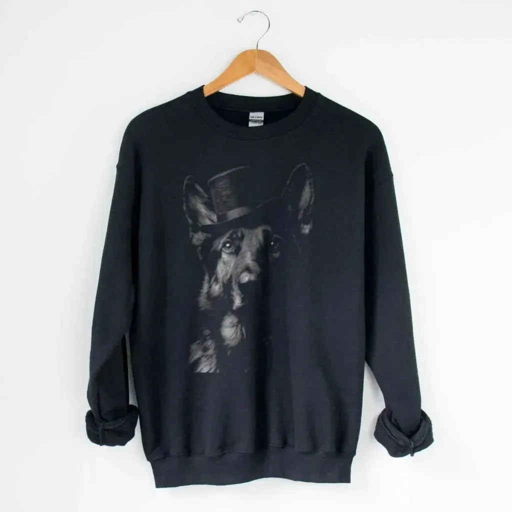 Tophat Shepherd Silhouette Sweatshirt - The Pawsitive Initiative