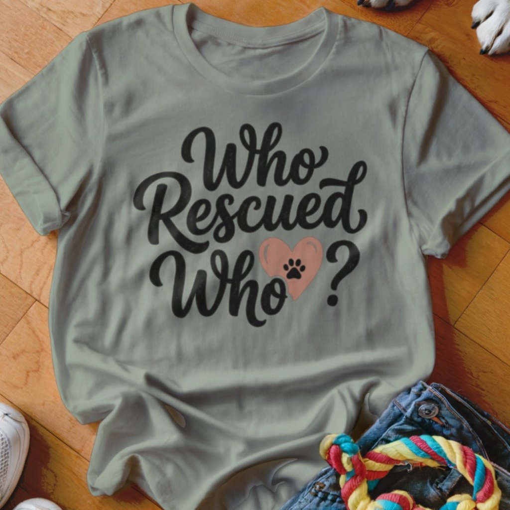 Who Rescued Who Shirt - The Pawsitive Initiative