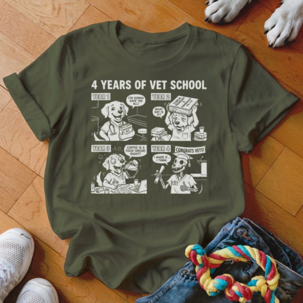 4 Years of Vet School Shirt - The Pawsitive Initiative