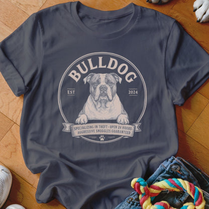 Bulldog graphic with text "Bulldog", "EST 2024", and "Aggressive Snuggles Guaranteed".