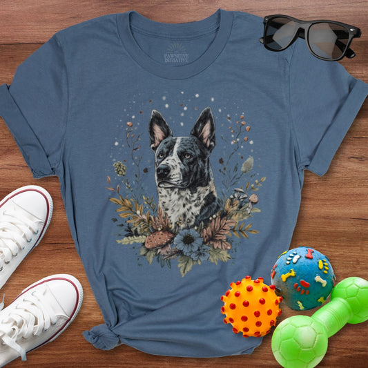 Australian Cattle Dog Floral Design Printed Shirt product type