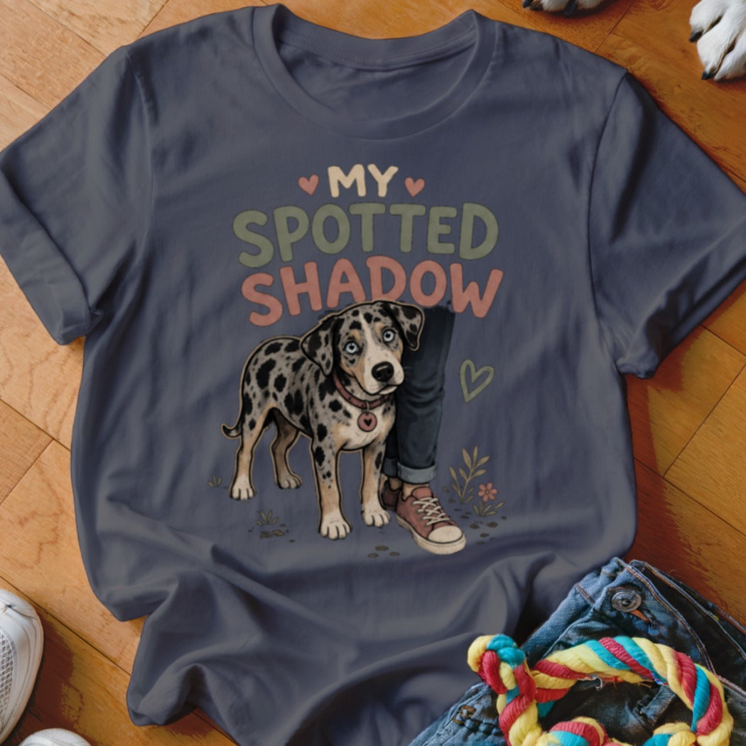 T-shirt with a Dalmatian dog and text "My Spotted Shadow".