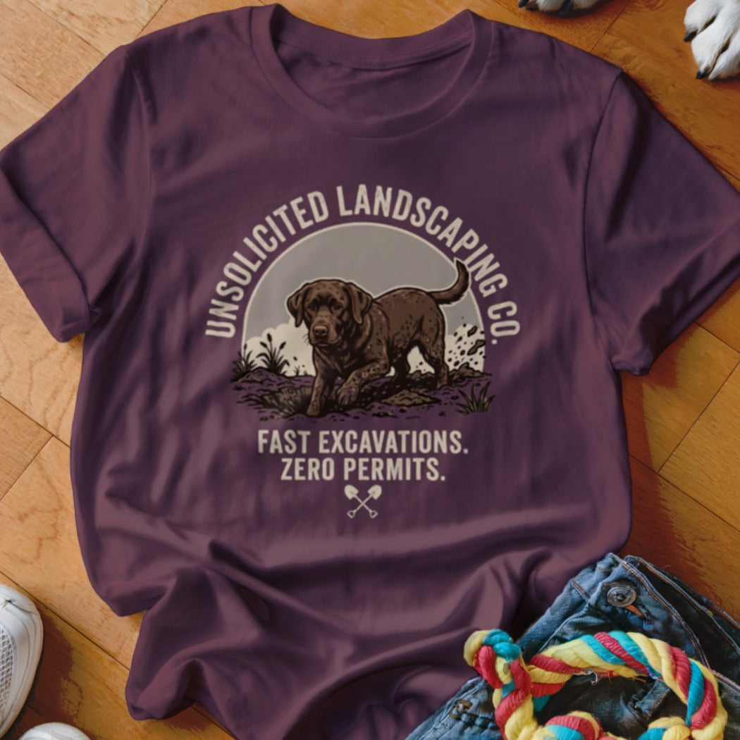 Unsolicited Landscaping Co Chocolate Lab Shirt