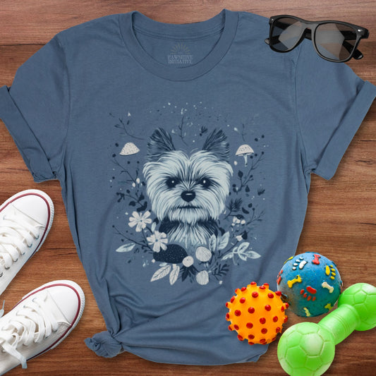 Cute Yorkie T Shirt with Decorative Elements product