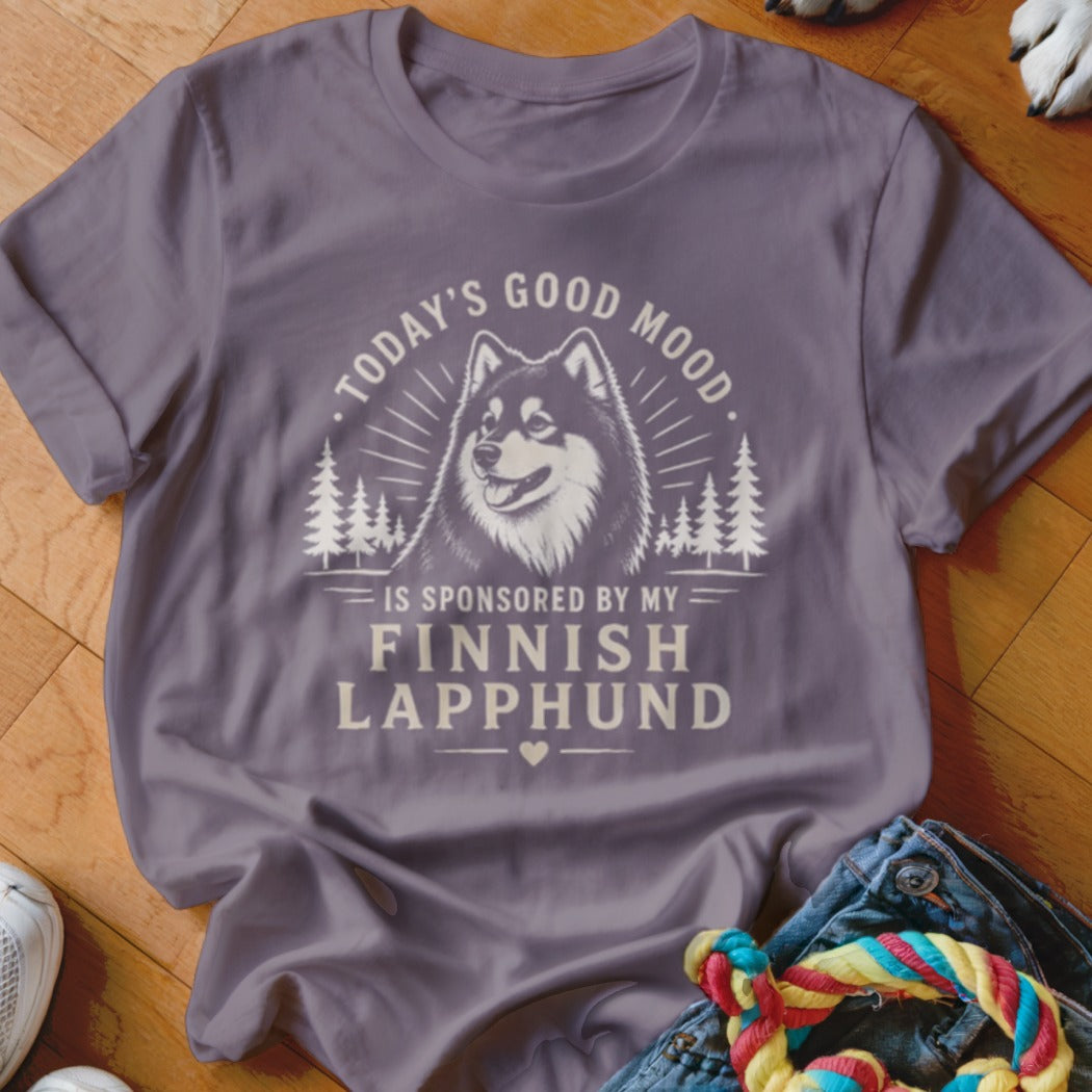 Finnish Lapphund dog graphic with text "Today's good mood is sponsored by my Finnish Lapphund".