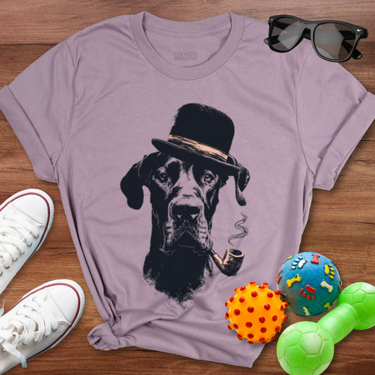 Cool Dog with Hat and Pipe Graphic Tee shirt product