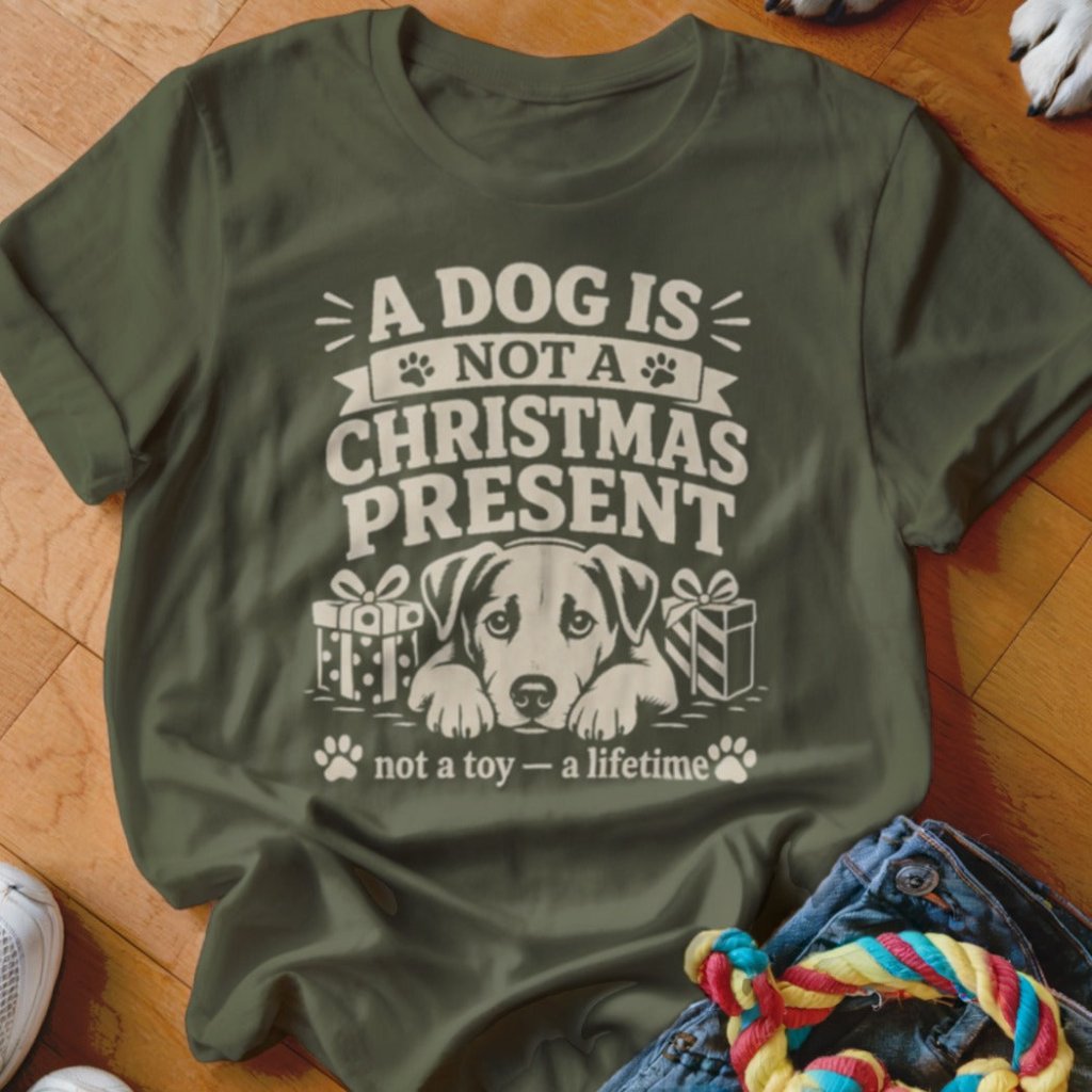 A Dog Is Not a Present Shirt - The Pawsitive Initiative