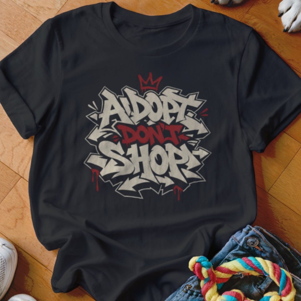 Adopt Don't Shop Graffiti Shirt - The Pawsitive Initiative