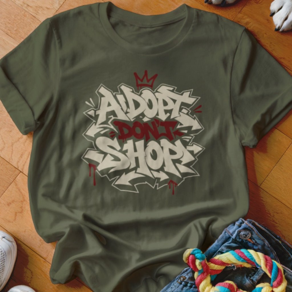 Adopt Don't Shop Graffiti Shirt - The Pawsitive Initiative