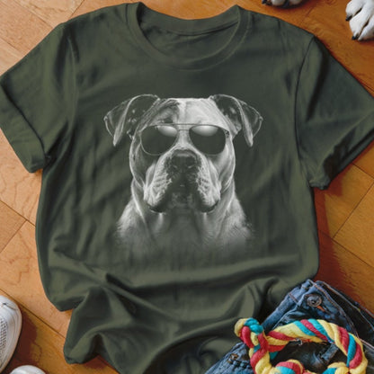 American Bulldog in Aviators Shirt - The Pawsitive Initiative