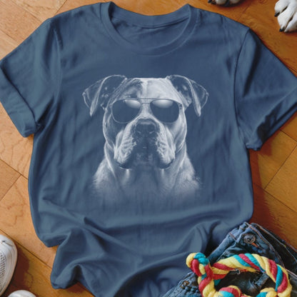 American Bulldog in Aviators Shirt - The Pawsitive Initiative