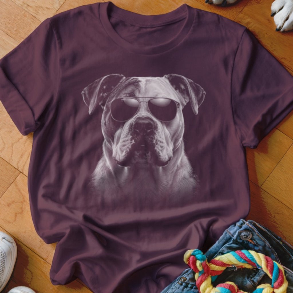 American Bulldog in Aviators Shirt - The Pawsitive Initiative