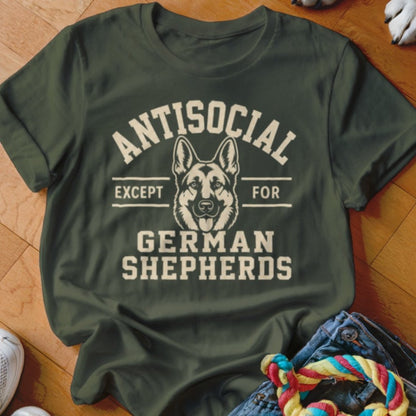 Antisocial Except For GSDs Shirt - The Pawsitive Initiative