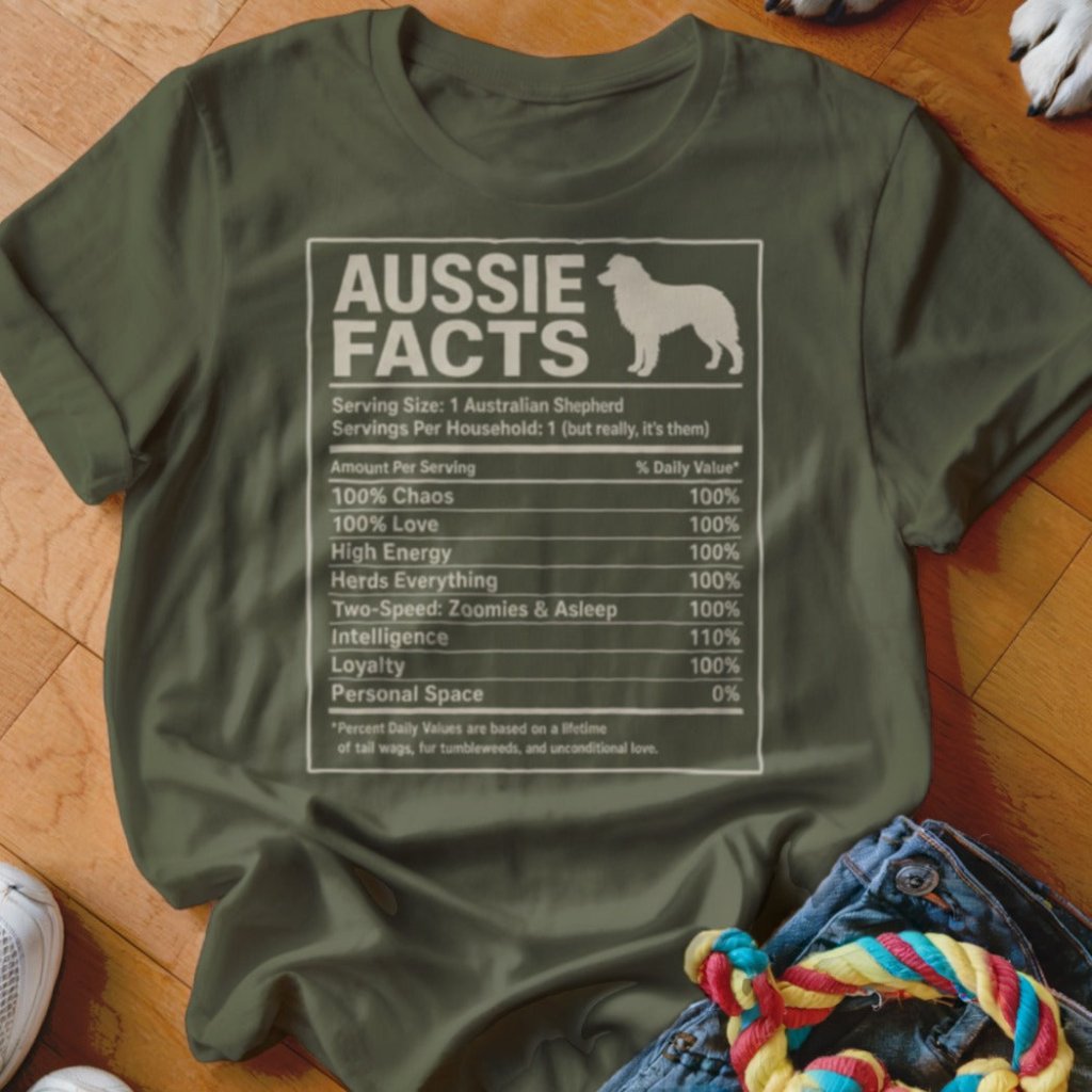Aussie Facts Nutrition Label Shirt - The Pawsitive Initiative