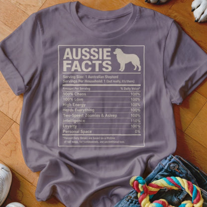 Aussie Facts Nutrition Label Shirt - The Pawsitive Initiative