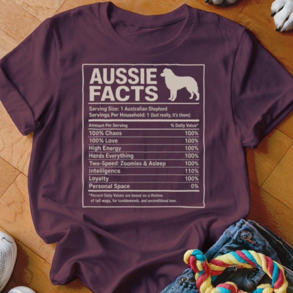 Aussie Facts Nutrition Label Shirt - The Pawsitive Initiative