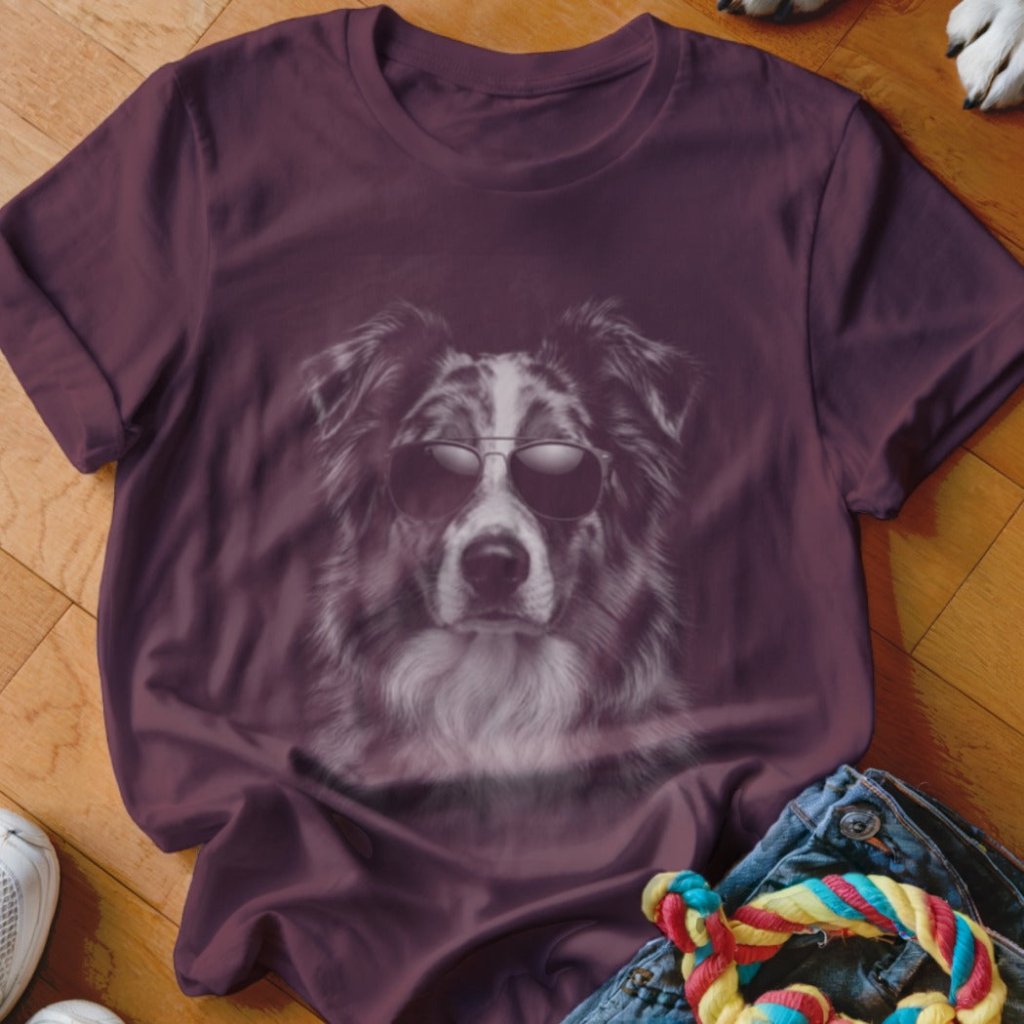 Aussie in Aviators Shirt - The Pawsitive Initiative