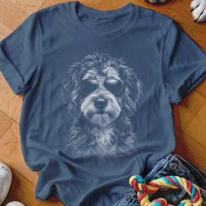 Aussiedoodle in Aviators Shirt - The Pawsitive Initiative