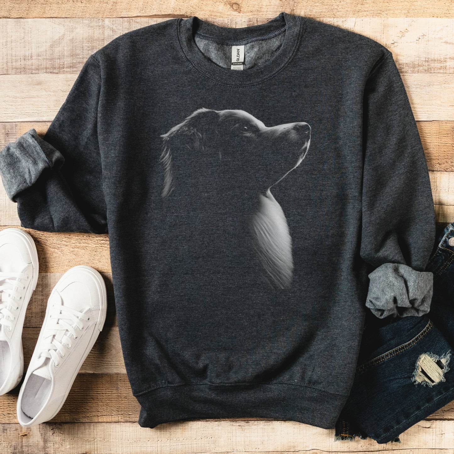 Australian Shepherd Silhouette Sweatshirt - The Pawsitive Initiative