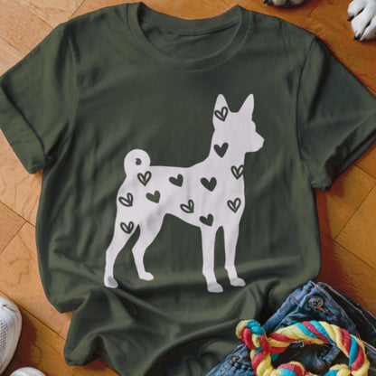 Basenji Hearts Shirt - The Pawsitive Initiative