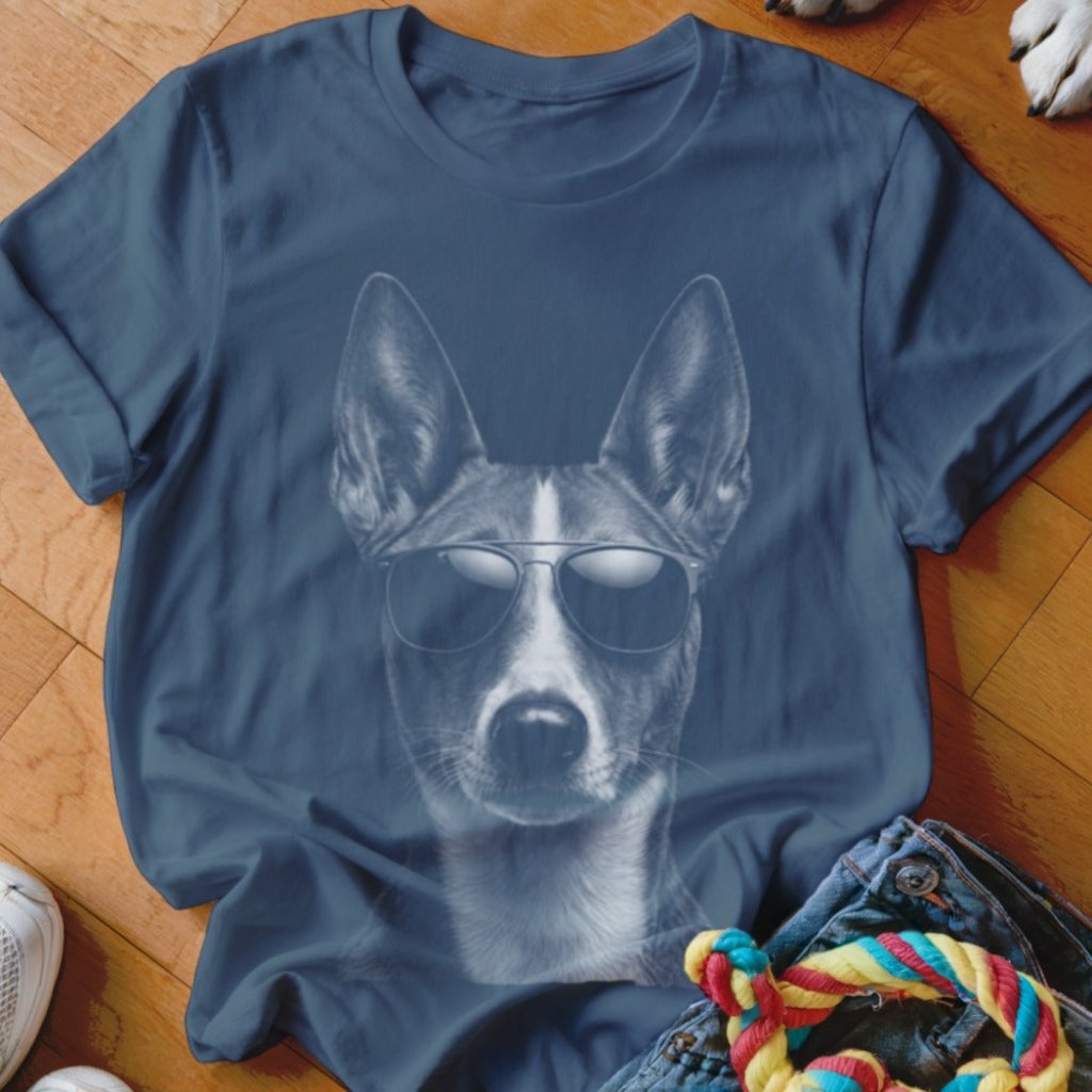 Basenji in Aviators Shirt - The Pawsitive Initiative