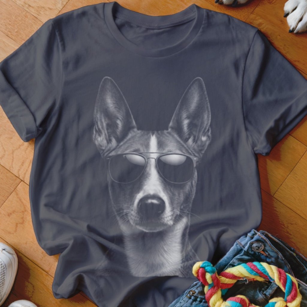 Basenji in Aviators Shirt - The Pawsitive Initiative